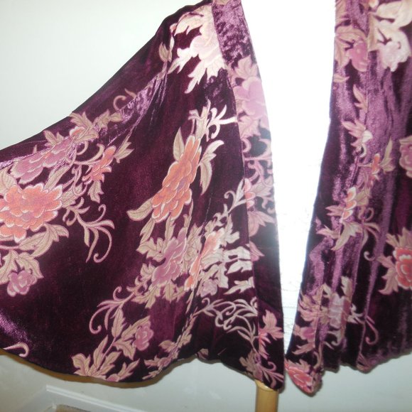 Velvet Kimono Large Jacket Cardigan Floral Shrug Large - Picture 1 of 7